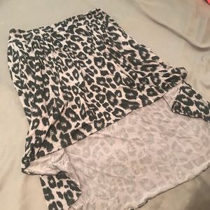 Grey Leopard Print Skirt